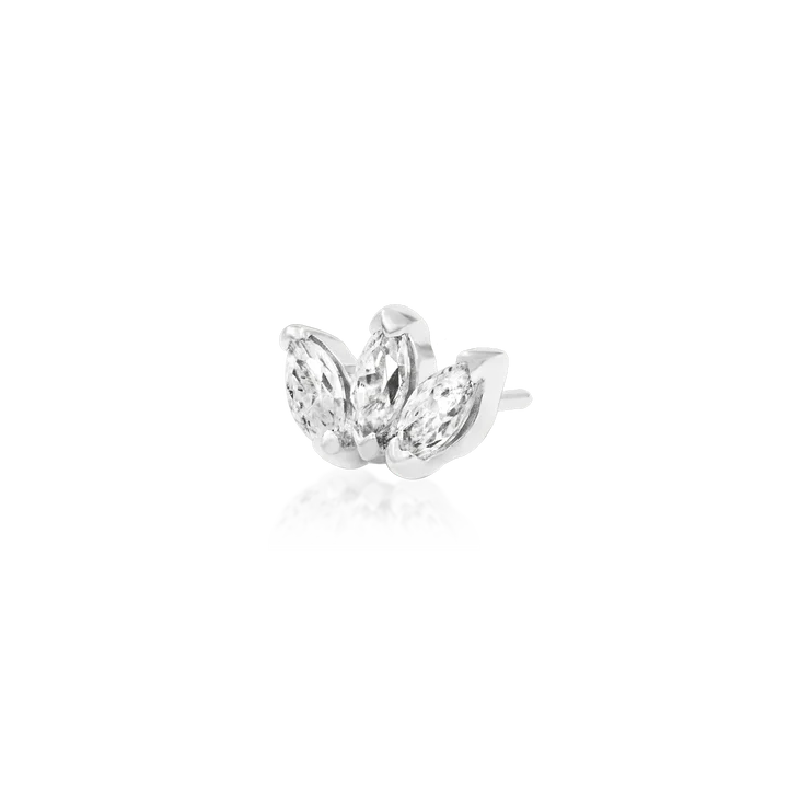 14ct GOLD Triple Marquise CZ Fan