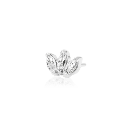 14ct GOLD Triple Marquise CZ Fan