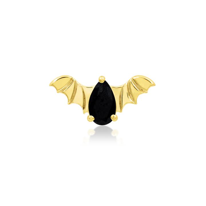 14ct Gold BAT WITH BLACK CZ