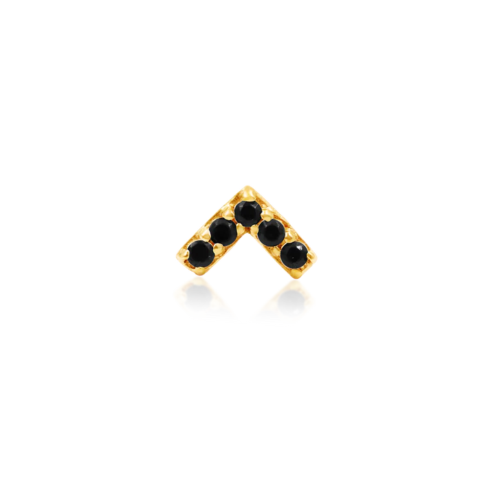 14ct Gold CHEVRON BLACK CZ