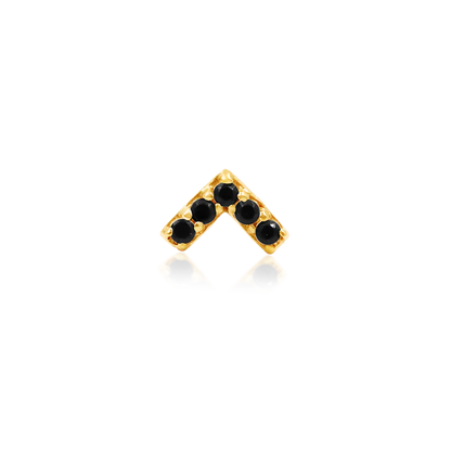 14ct Gold CHEVRON BLACK CZ