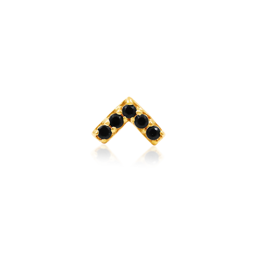 14ct Gold CHEVRON BLACK CZ