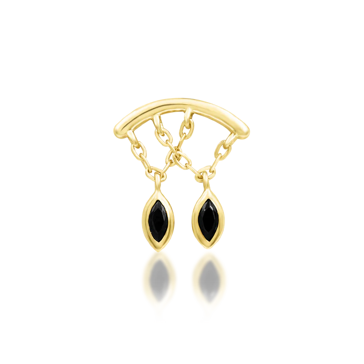 14ct GOLD Delphine - Black CZ