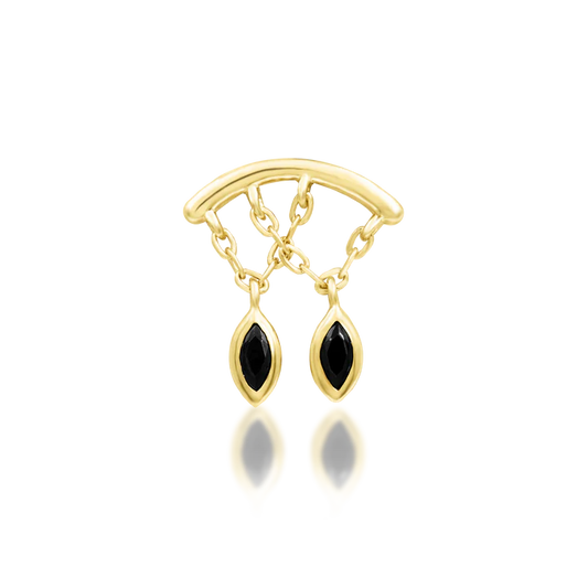 14ct GOLD Delphine - Black CZ