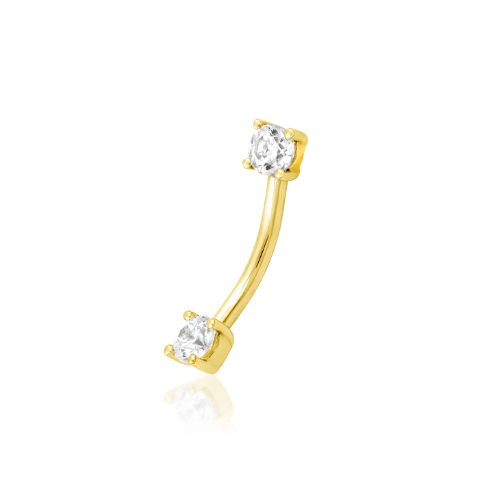 14ct Gold Rook EMPRESS CURVED GEM BARBELL