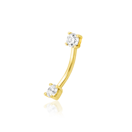 14ct Gold Rook EMPRESS CURVED GEM BARBELL