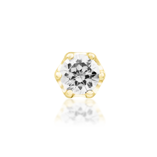 14ct GOLD Selena - White CZ
