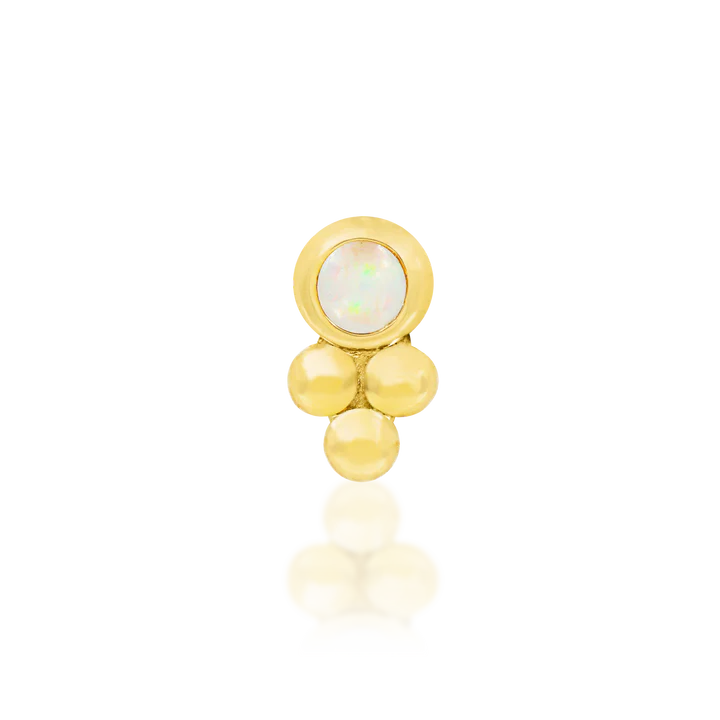 14ct Gold BEZEL SET TRI BEAD OPAL