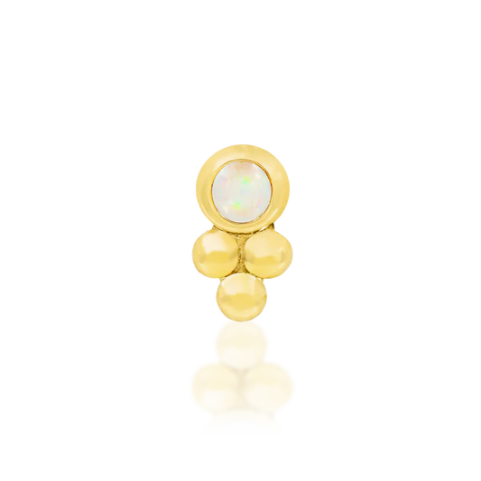 14ct Gold BEZEL SET TRI BEAD OPAL