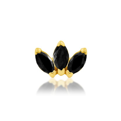 14ct GOLD Triple Marquise CZ Fan