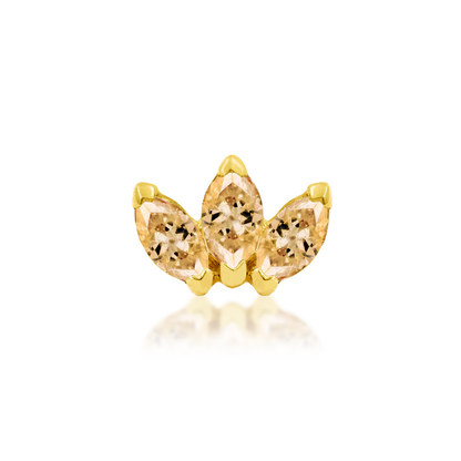 14ct GOLD Triple Marquise CZ Fan