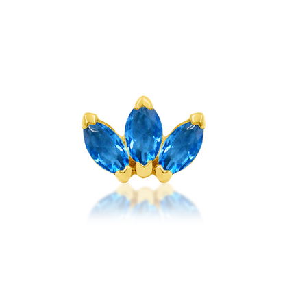 14ct GOLD Triple Marquise CZ Fan