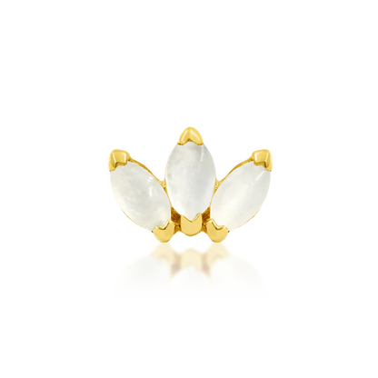 14ct GOLD Triple Marquise CZ Fan