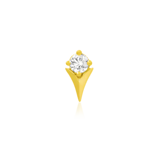 14ct GOLD TULIP WITH CZ STONE