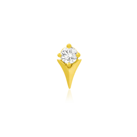 14ct GOLD TULIP WITH CZ STONE