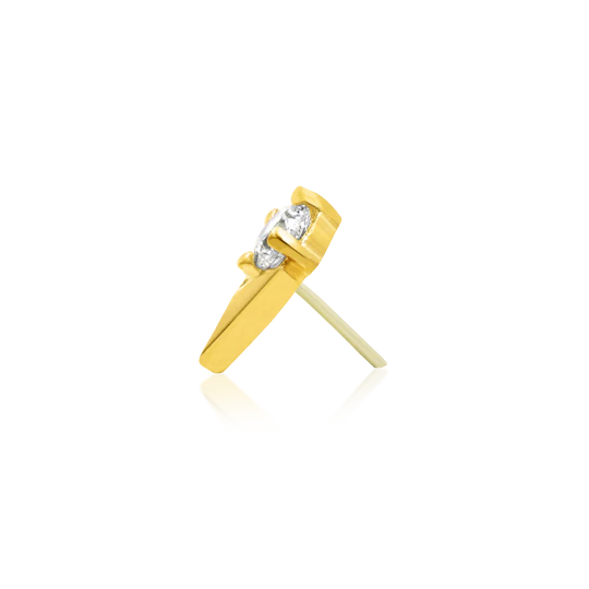 14ct GOLD TULIP WITH CZ STONE