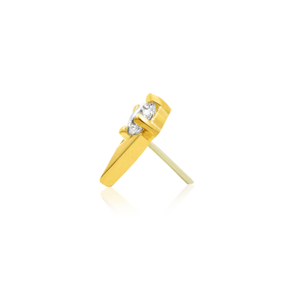 14ct GOLD TULIP WITH CZ STONE