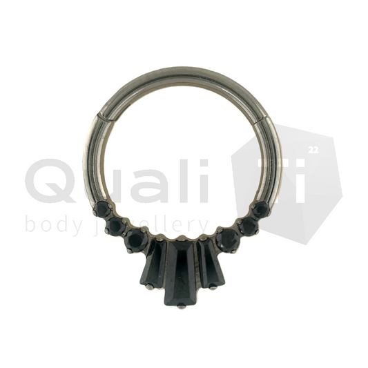 Liquorice 'Freyja' Hinged Segment Ring