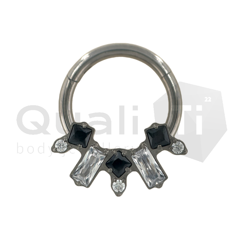 Liquorice 'Cuspid' Hinged Ring