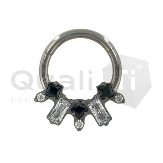 Liquorice 'Cuspid' Hinged Ring