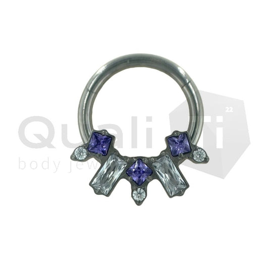 Midnight Purple 'Cuspid' Hinged Ring