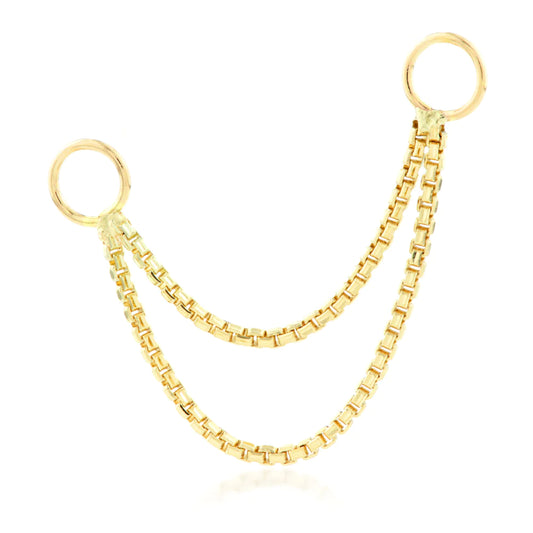 14ct Gold Hanging Double Box Chain