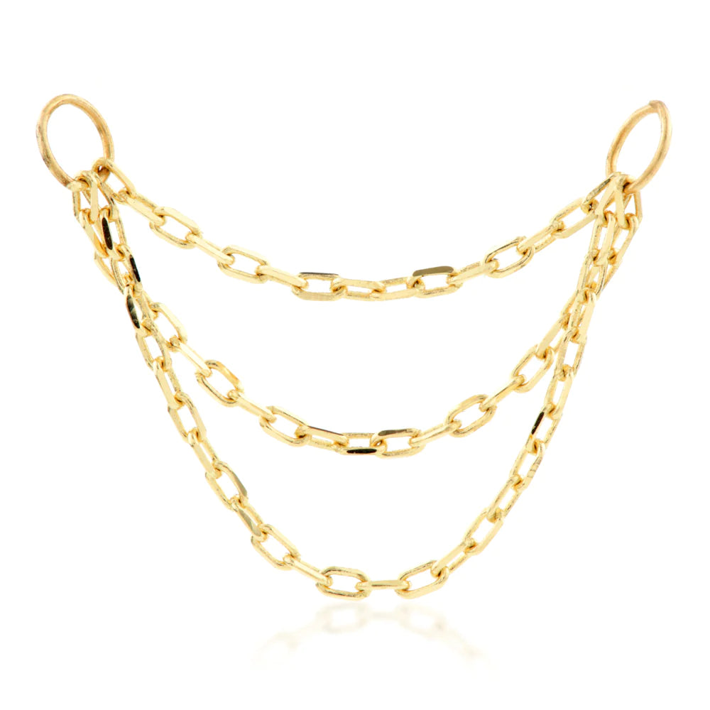 14ct Gold Hanging Triple Chain