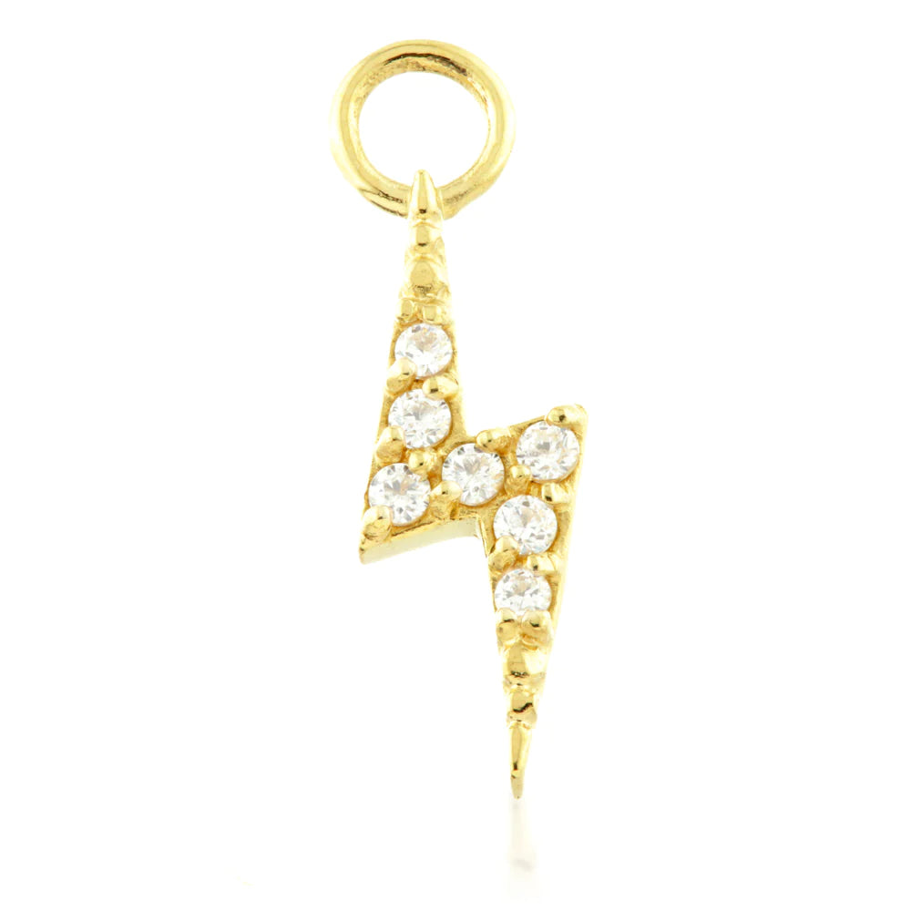 9ct Gold Jewelled Lightning Bolt Charm