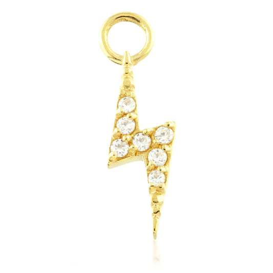 9ct Gold Jewelled Lightning Bolt Charm