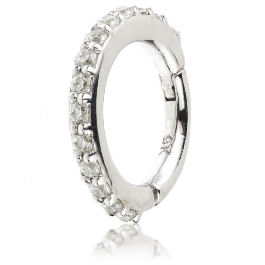 Pavé CZ Eternity Hinge Ring