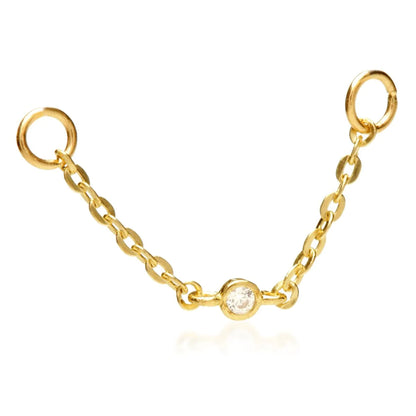 Gold Hanging Chain with Mid Gem