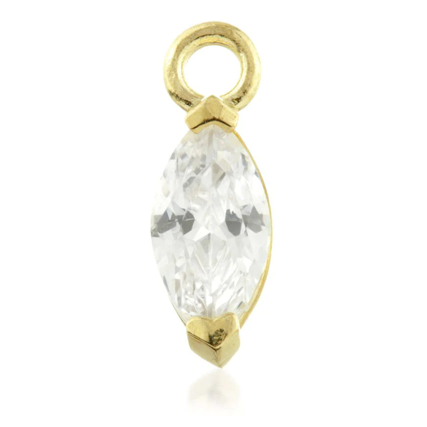 9ct Gold Jewel Marquise Charm