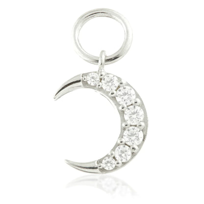 9ct Gold Jewelled Moon Charm