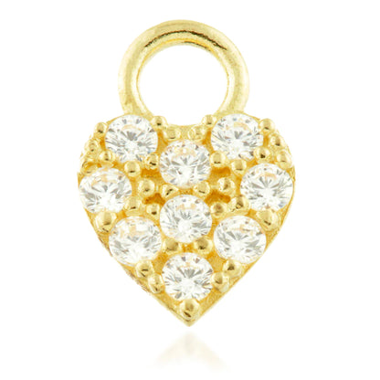 9ct Gold Jewelled Heart Charm