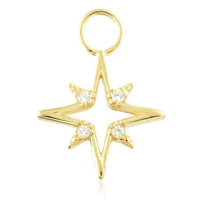 9ct Gold Open North Star Charm