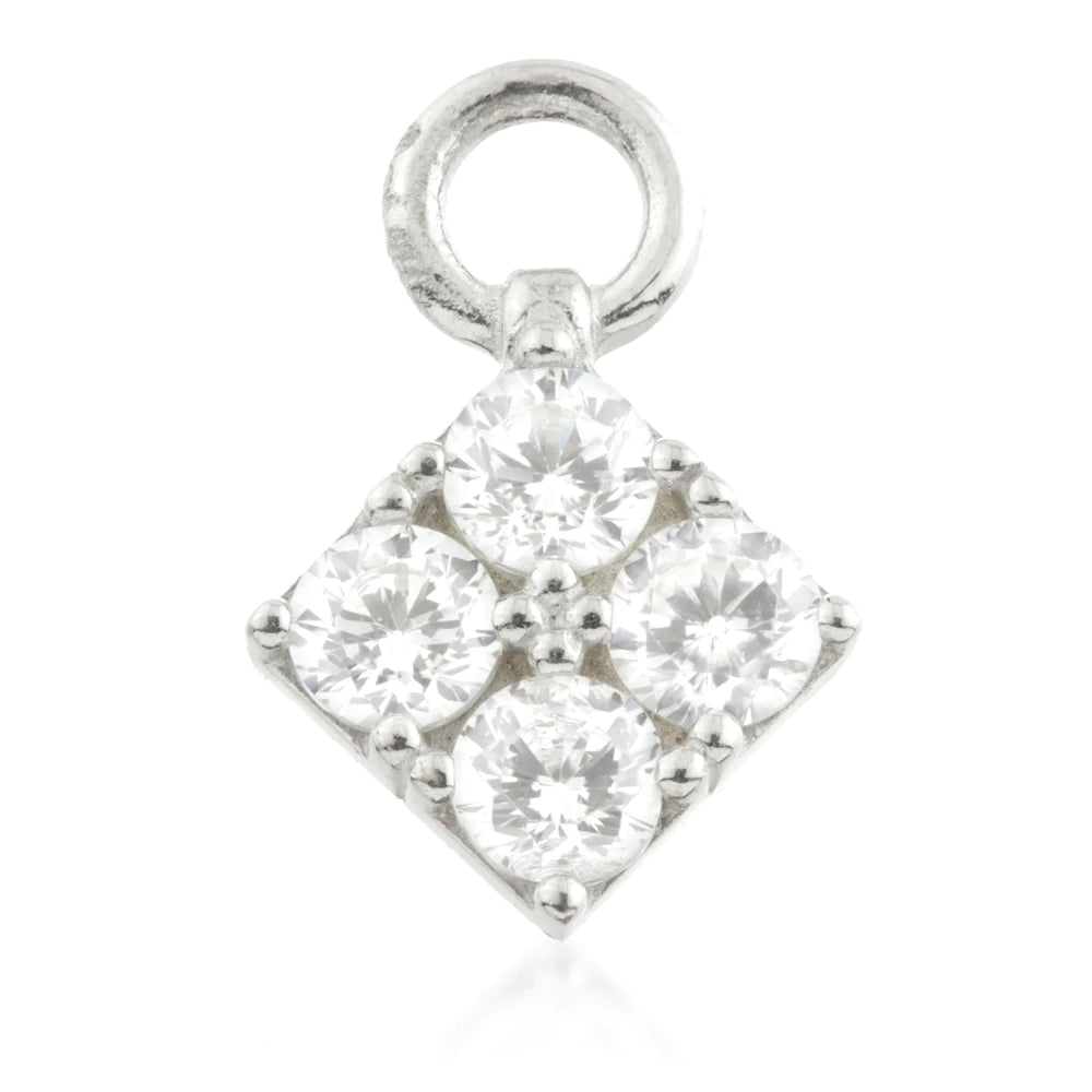 9ct Gold Gem Diamond Shape Charm