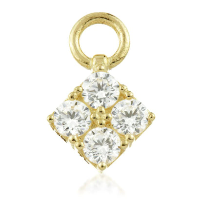 9ct Gold Gem Diamond Shape Charm