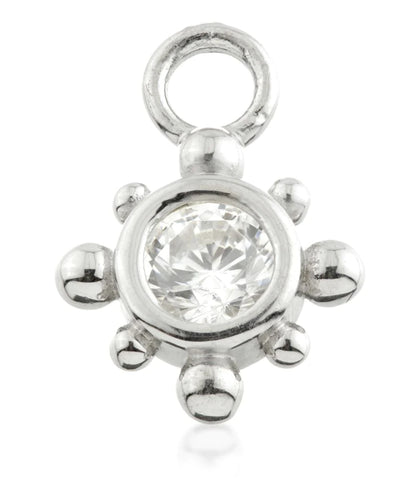 9ct Gold Gem Circle Dot Surround Charm