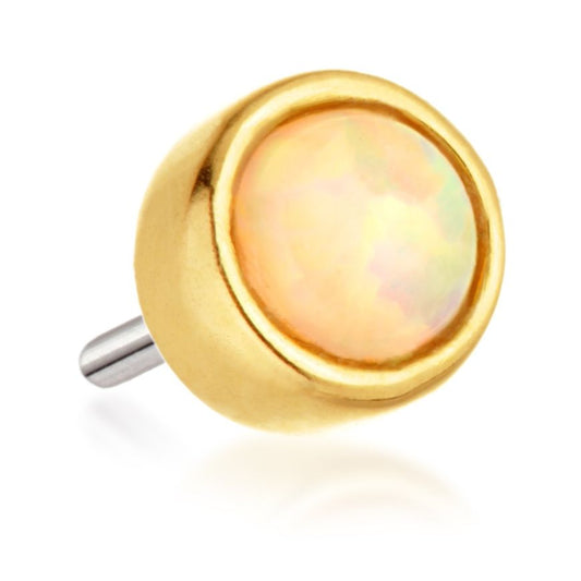 14ct Gold Bezel Set Opal Pin Attachment