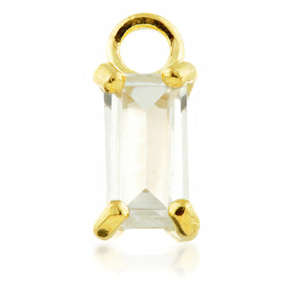 9ct Gold Jewel Baguette Charm