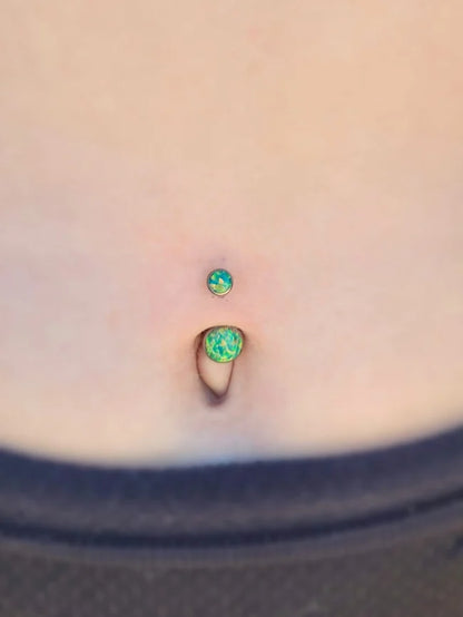 Cabochon Double Opal Navel Curve