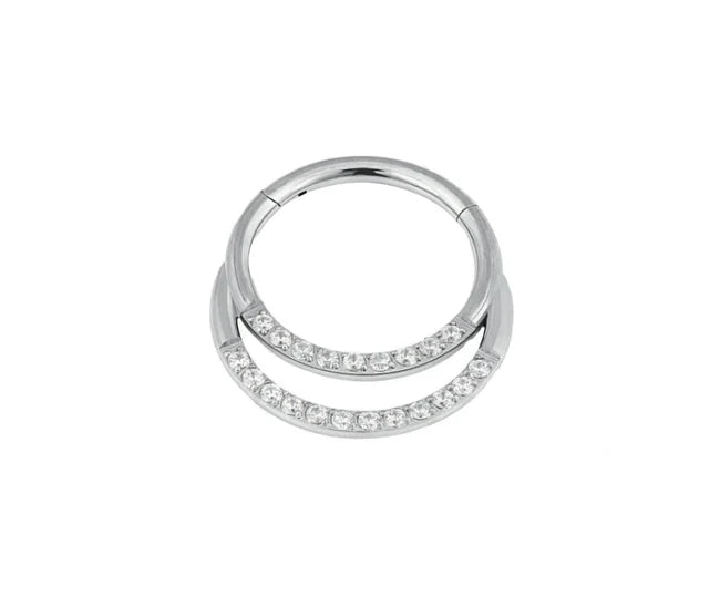 'Cassini' Double Pavé Hinged Ring