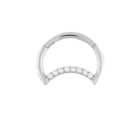 Moon Pavé Crystal Hinged Ring