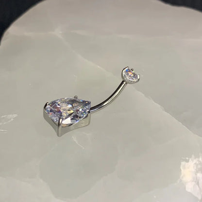 Double Crystal Teardrop Navel Curve