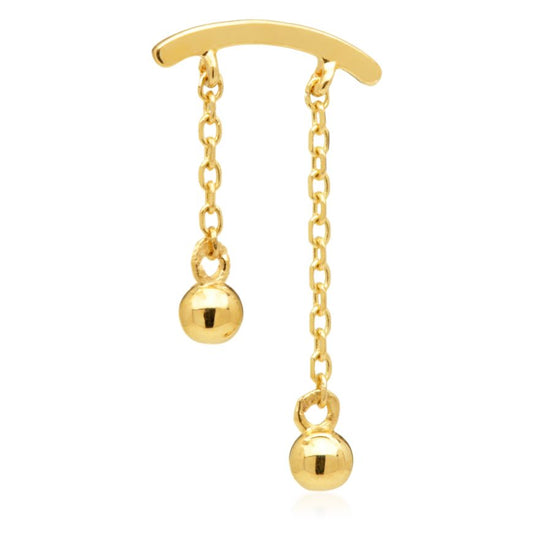 14ct Threadless Double Hanging Ball Pin Attachment