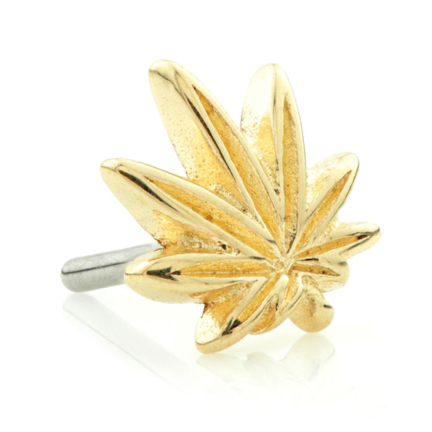 14ct Threadless Gold Palmate Leaf Attachment