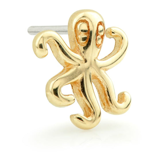 14ct Threadless Gold Octopus Attachment